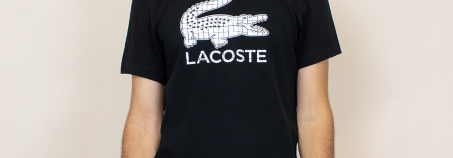 Lacoste 3D Print Crocodile Jersey T-shirt - Black