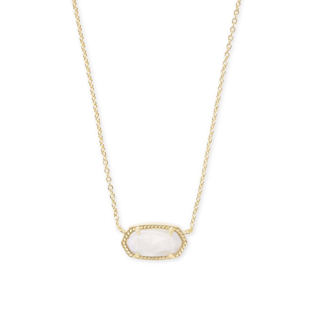 Kendra Scott Elisa Gold Pendant Necklace In White Mother-Of-Pearl