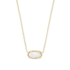 Kendra Scott Elisa Gold Pendant Necklace In White Mother-Of-Pearl