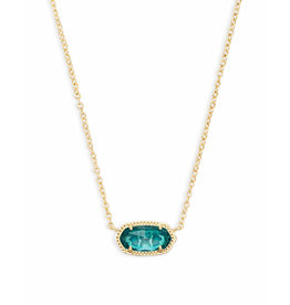 Kendra Scott Elisa Gold Pendant Necklace In London Blue