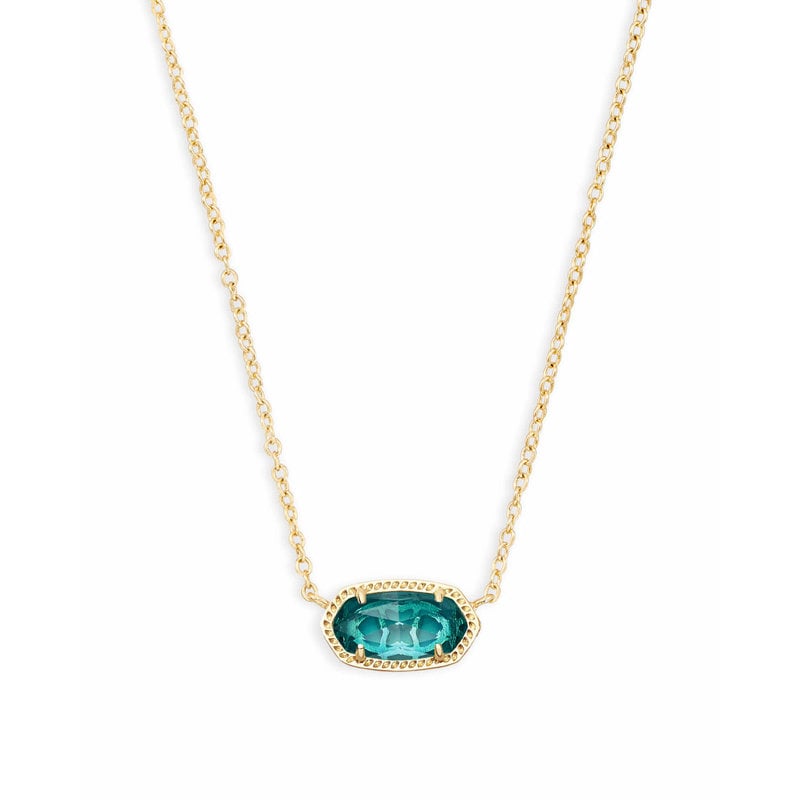 Kendra Scott Elisa Gold Pendant Necklace In London Blue