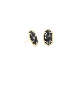 Kendra Scott Ellie Gold Stud Earrings In Black