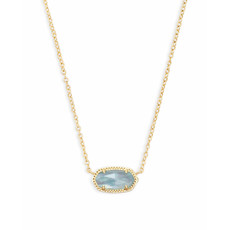 Kendra Scott Kendra Scott Elisa Gold Pendant Necklace In Light Blue Illusion