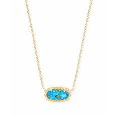 Kendra Scott Elisa Gold Pendant Necklace In Bronze Veined Turquoise Magnesite
