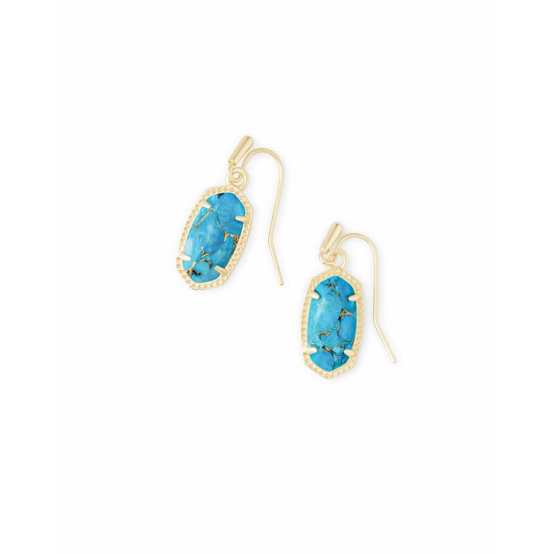 Kendra Scott Lee Gold Drop Earrings In Bronze Veined Turquoise Magnesite