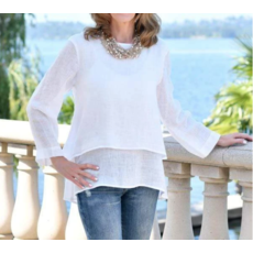 Bee Boutique Audrey Double Layer Linen Top