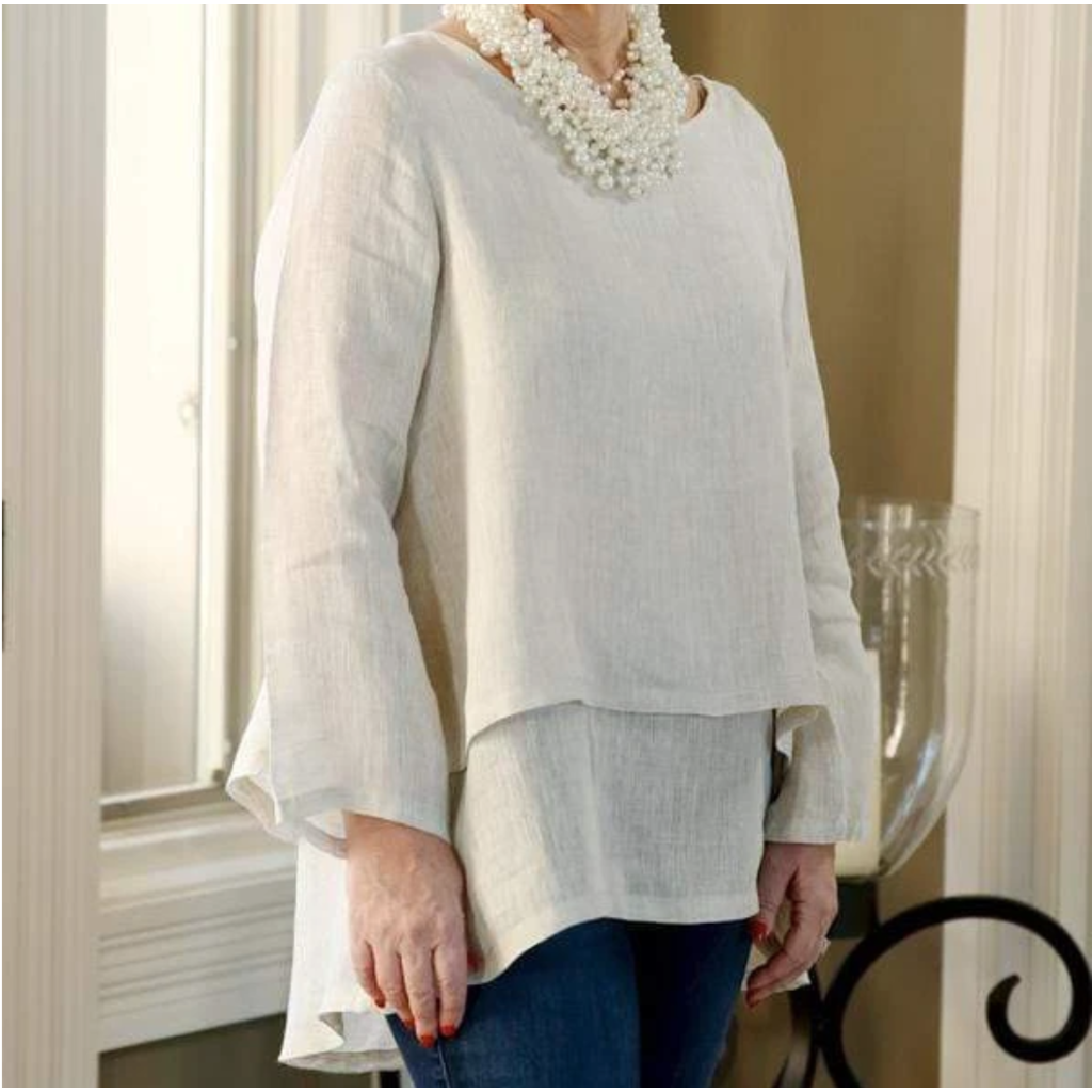 Bee Boutique Audrey Double Layer Linen Top