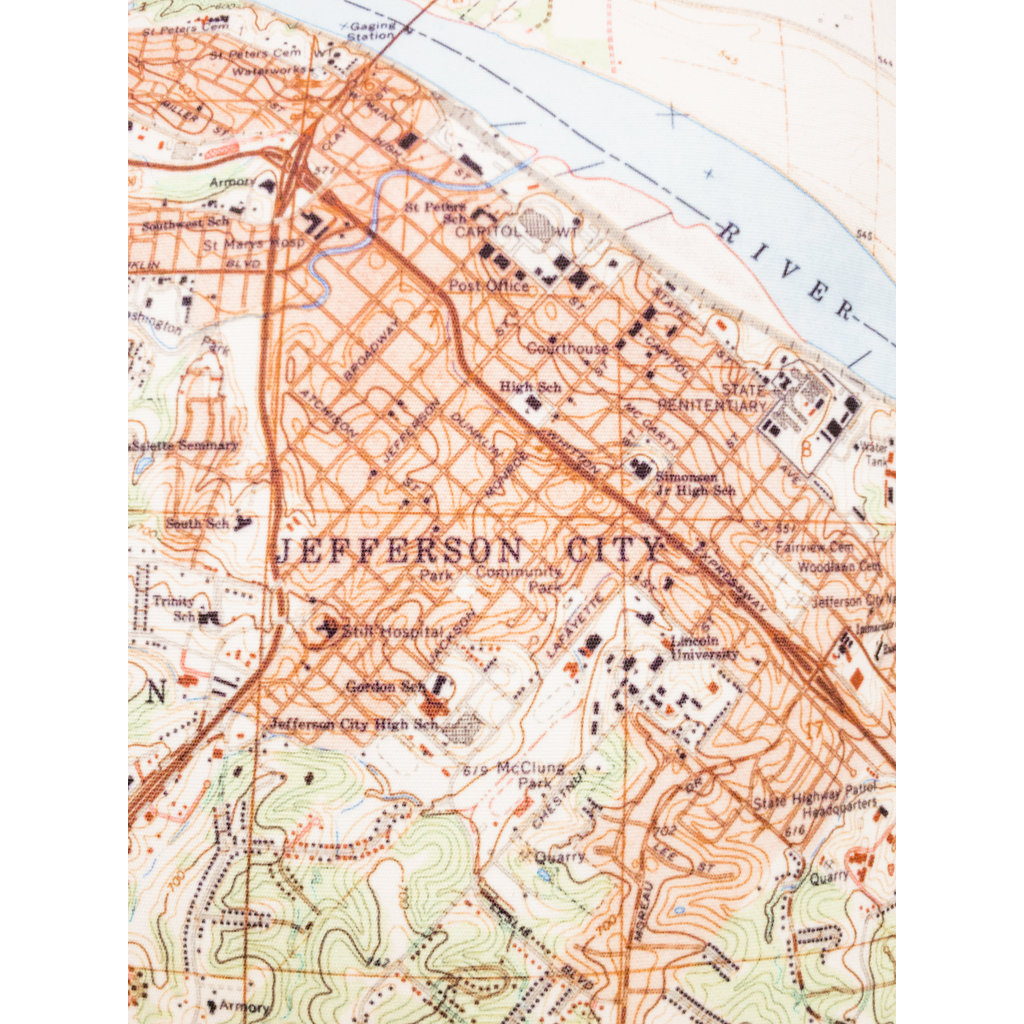 Southbank's Jefferson City Map Pillow