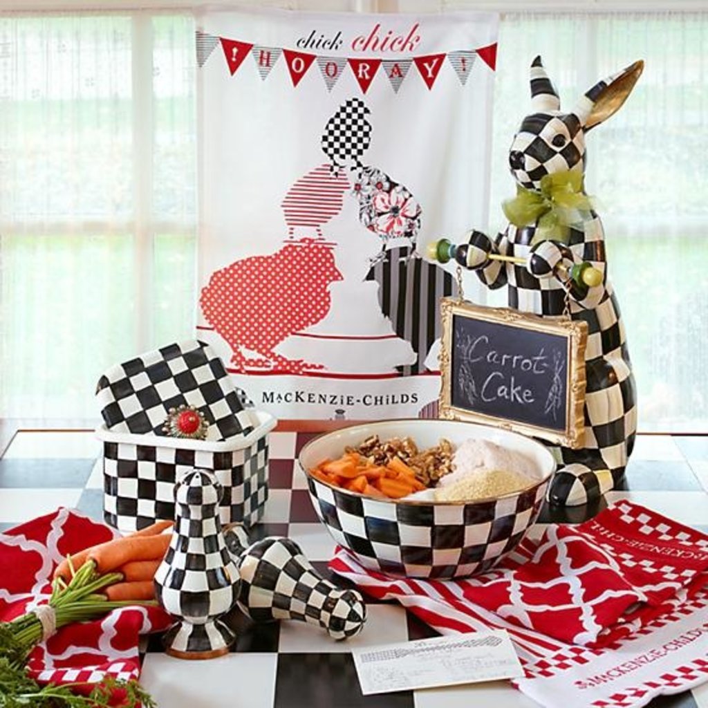 MacKenzie-Childs Courtly Check Enamel Large Salt & Pepper Shakers