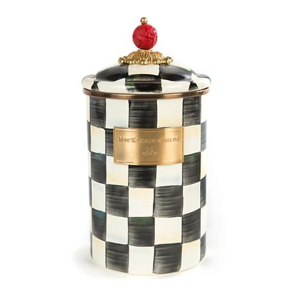 MacKenzie-Childs Courtly Check Enamel Canister - Large