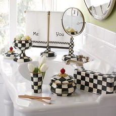 MacKenzie-Childs Courtly Check Enamel Squashed Pot