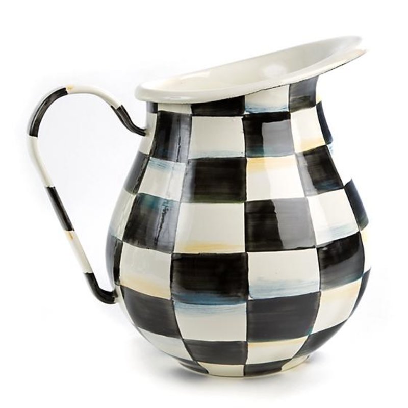 MacKenzie-Childs Courtly Check Enamel Pitcher