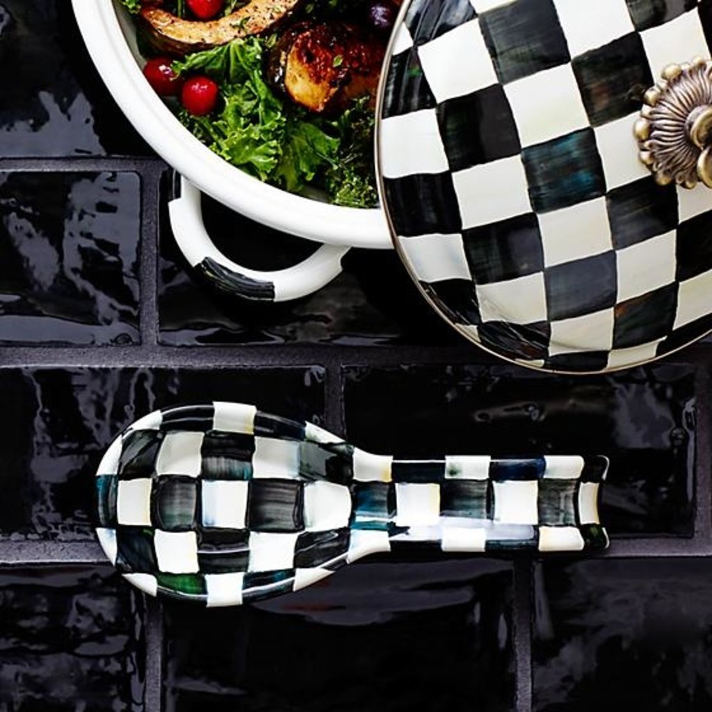 MacKenzie-Childs Courtly Check Enamel Spoon Rest