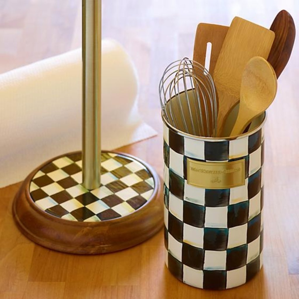 MacKenzie-Childs Courtly Check Enamel Utensil Holder