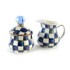 MacKenzie-Childs Royal Check Lidded Sugar Bowl