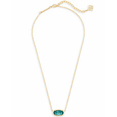 Kendra Scott Elisa Gold Pendant Necklace In London Blue