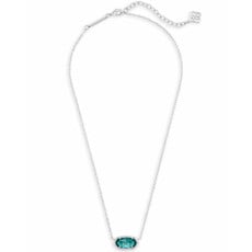 Kendra Scott Elisa Silver Pendant Necklace In London Blue