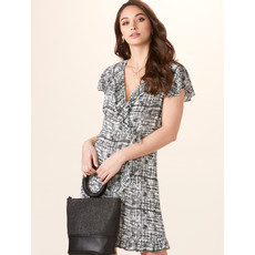 Bee Boutique Carolynne Black & White Wrap Dress