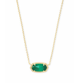Kendra Scott Elisa Gold Pendant Necklace In Emerald Cat's Eye
