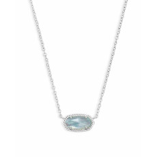 Kendra Scott Elisa Silver Pendant Necklace In Light Blue Illusion