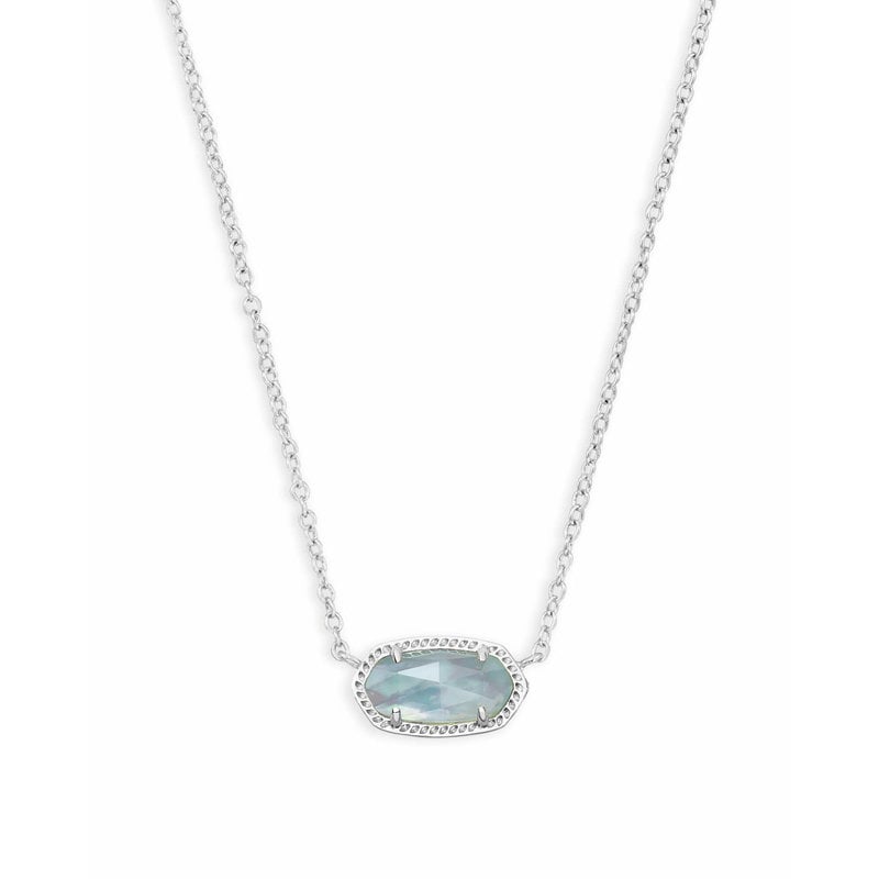 Kendra Scott Elisa Silver Pendant Necklace In Light Blue Illusion