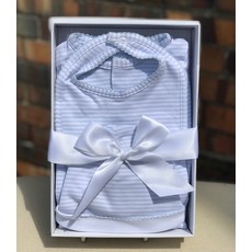 Little Bees Blue Layette Stripe Set