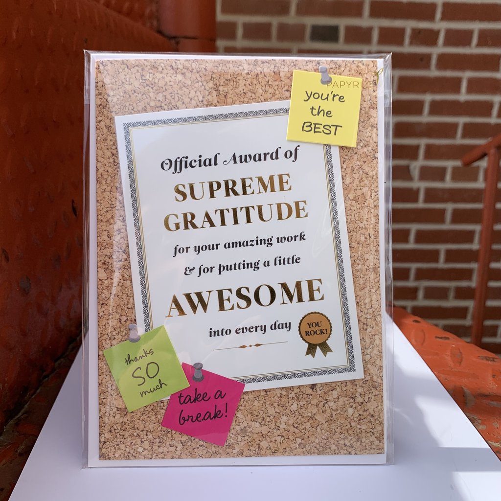 Supreme Gratitude Award Card Southbank Gift Company