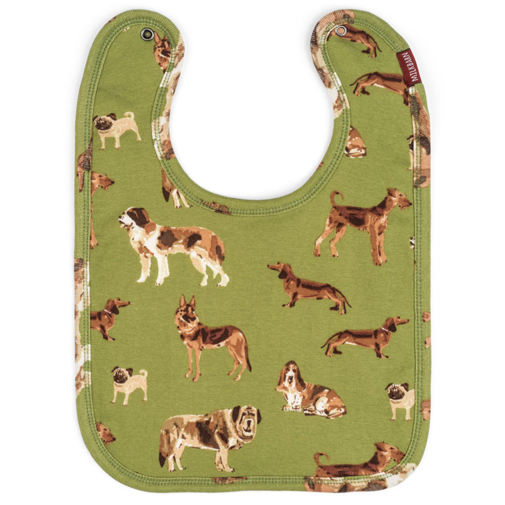 Little Bees Green Dog - Traditional Bib