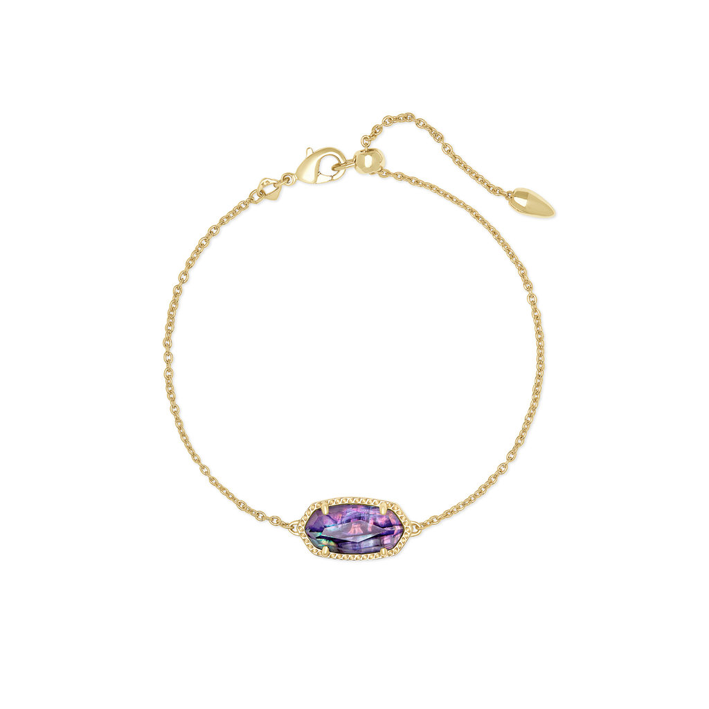 Kendra Scott Elaina Gold Single Slide Bracelet In Lilac Abalone