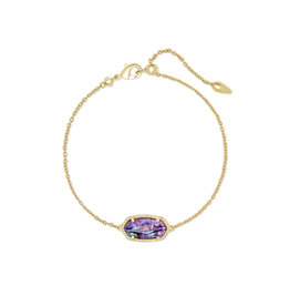Kendra Scott Elaina Gold Single Slide Bracelet In Lilac Abalone