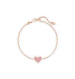 Kendra Scott Ari Heart Bracelet Gold Light Pink Drusy