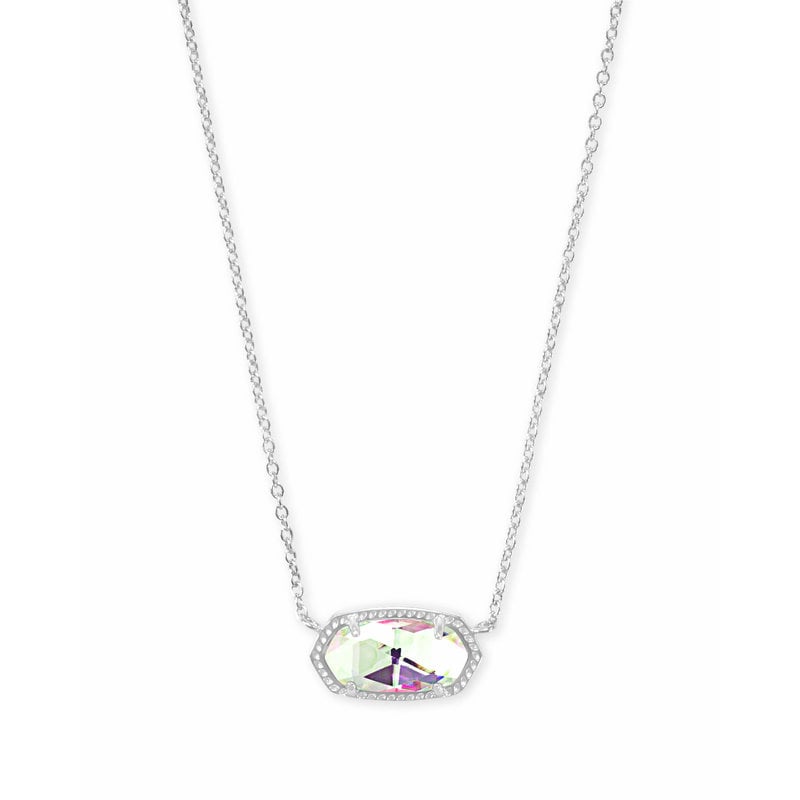 Kendra Scott Elisa Silver Pendant Necklace In Dichroic Glass