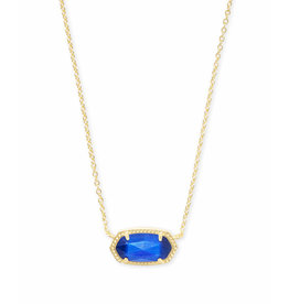 Kendra Scott Elisa Gold Pendant Necklace In Cobalt Cat's Eye