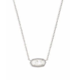 Kendra Scott Elisa Silver Short Pendant Necklace In Ivory Mother-Of-Pearl