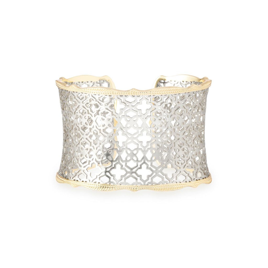 Candice Gold Cuff Bracelet in Silver Filigree Mix