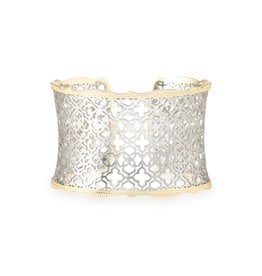 Kendra Scott Candice Gold Cuff Bracelet In Silver Filigree Mix