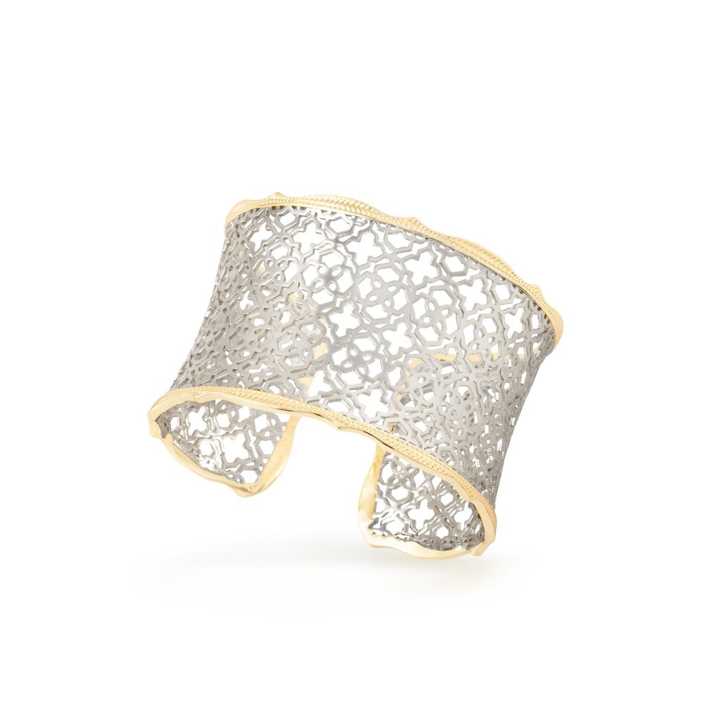 Candice Silver Cuff Bracelet in Silver Filigree