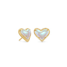 Kendra Scott Ari Heart Gold Stud Dichroic Glass*