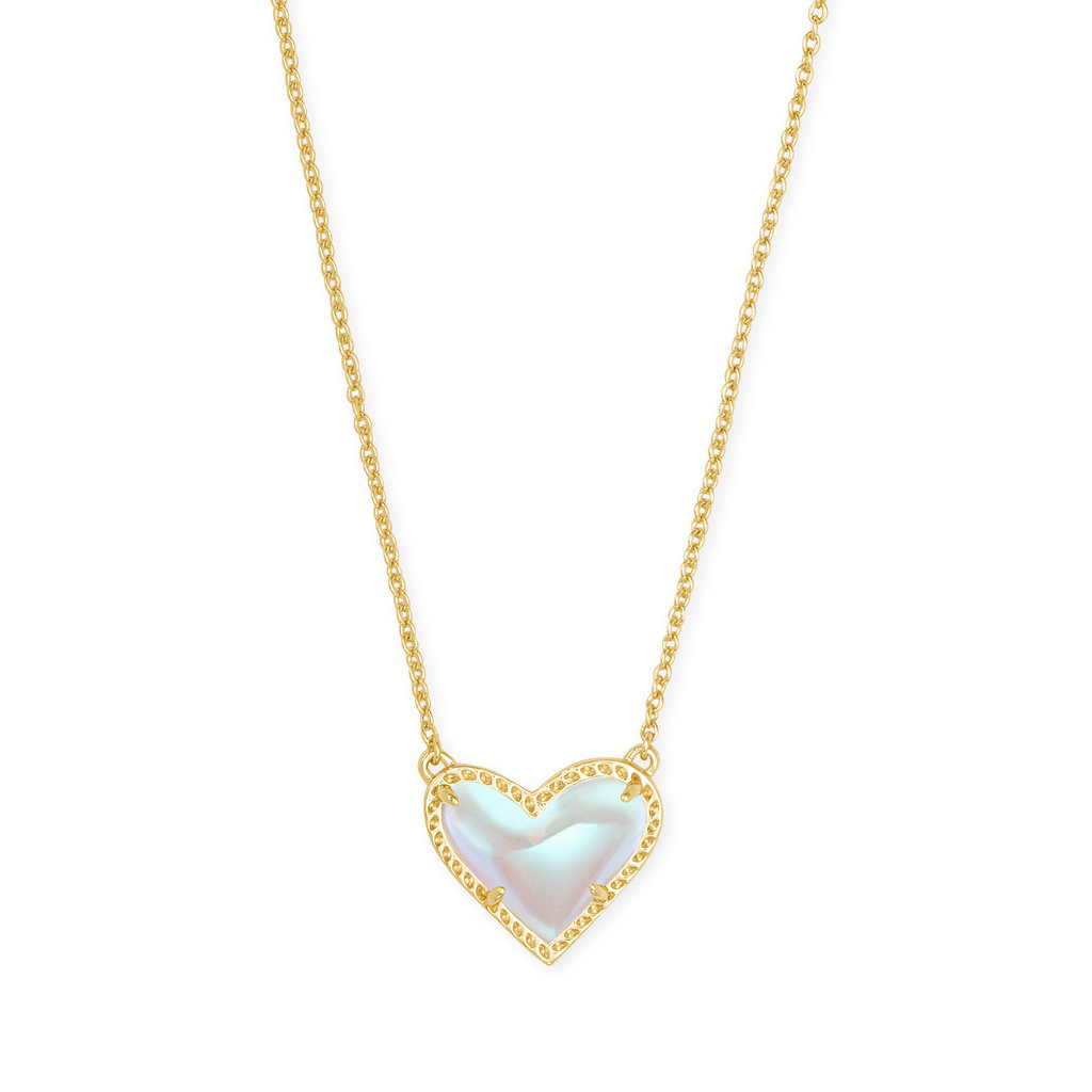 Kendra Scott Ari Heart Necklace Gold Dichroic*
