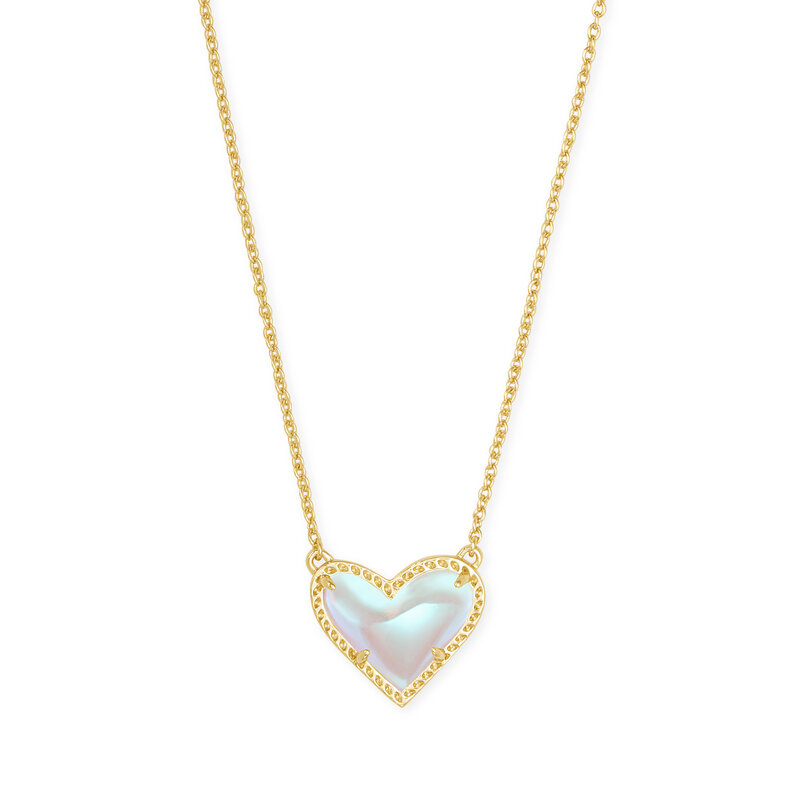 Kendra Scott Ari Heart Necklace Gold Dichroic*