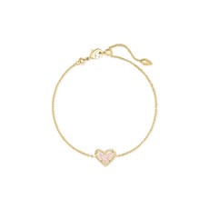 Kendra Scott Ari Heart Gold Bracelet Iridescent Drusy*
