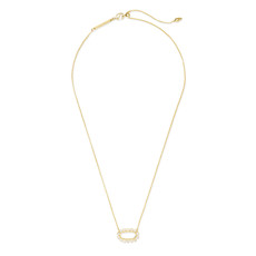 Elisa Gold Open Frame Crystal Pendant Necklace