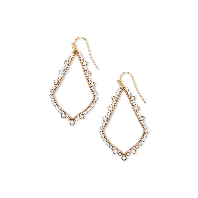 Sophee Crystal Drop Earrings In Vintage Gold