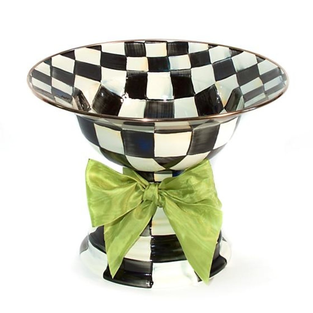 MacKenzie-Childs Courtly Check Enamel Compote - Large