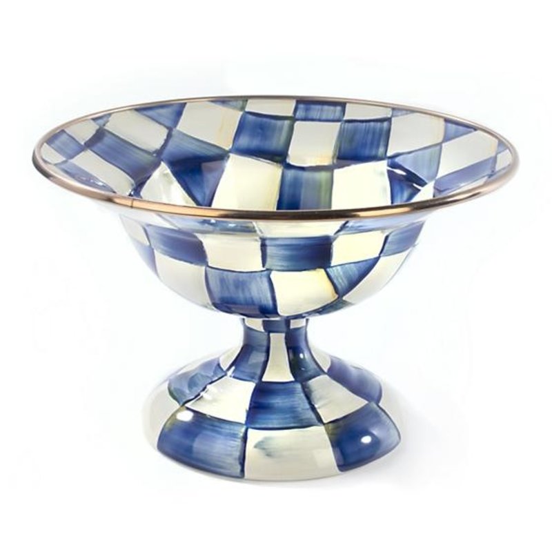 MacKenzie-Childs Royal Check Enamel Compote - Small