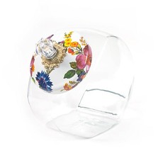 Cookie Jar Flower Market Enamel Lid - White