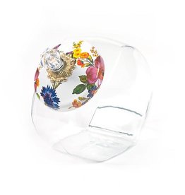 Cookie Jar Flower Market Enamel Lid - White