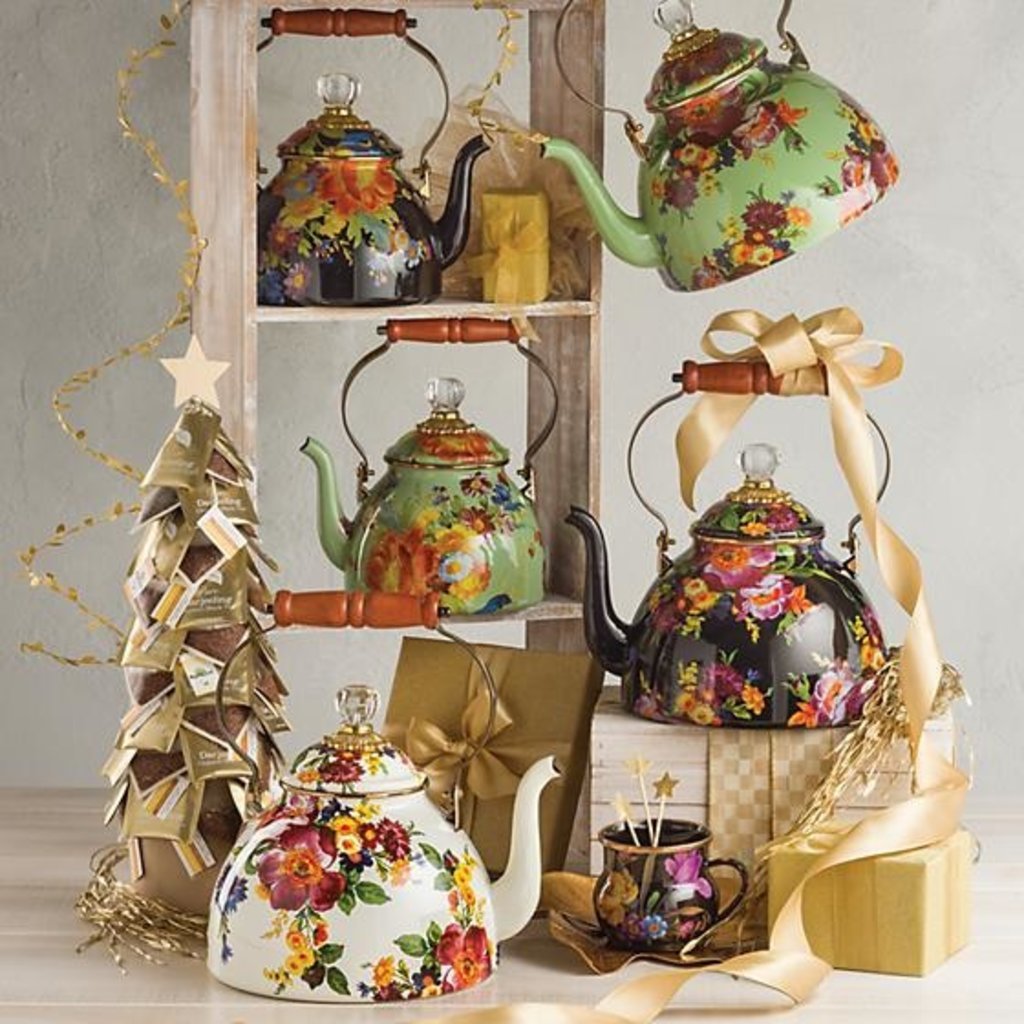 MacKenzie-Childs Flower Market Tea Kettle  - 3 quart