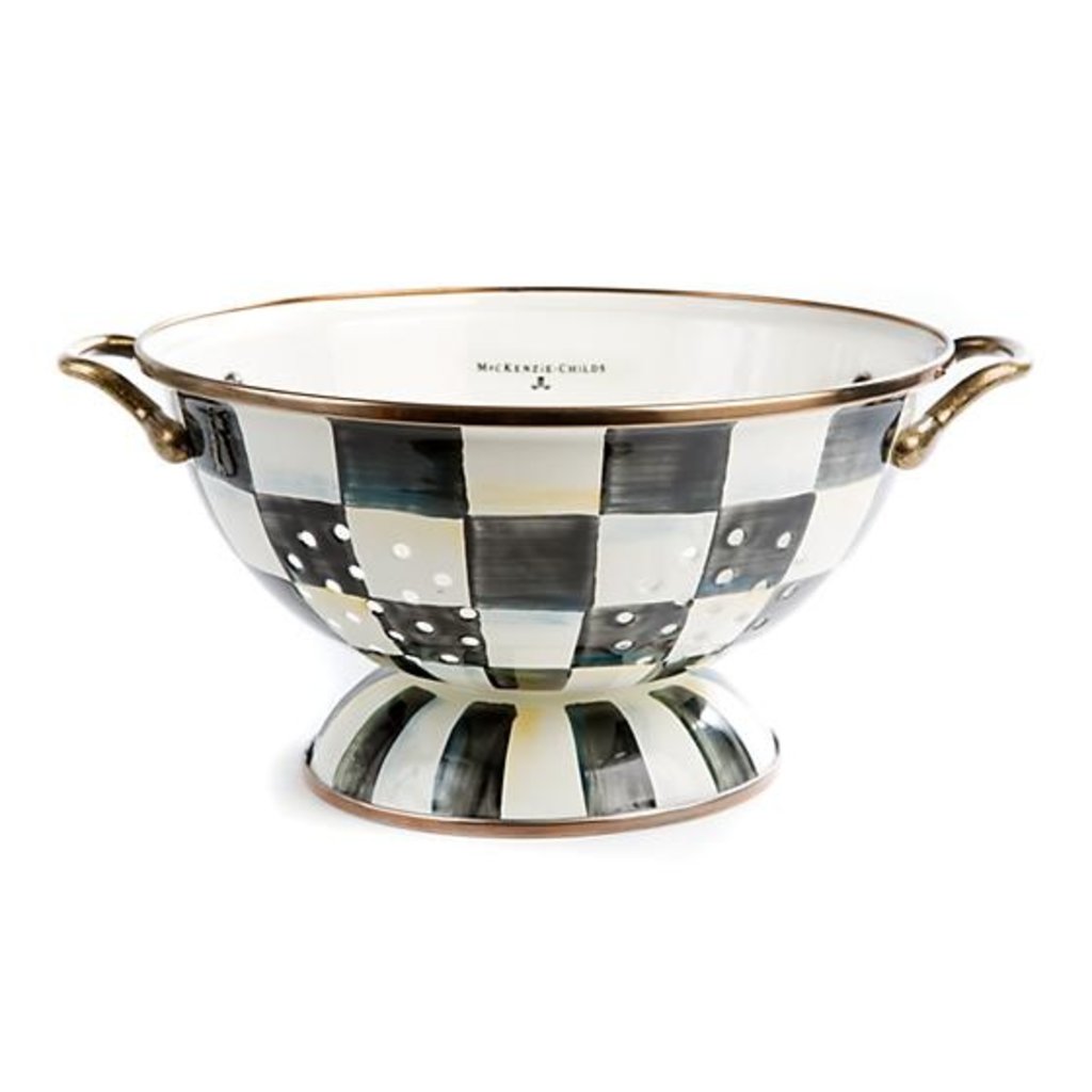 MacKenzie-Childs Courtly Check Enamel Colander - Large