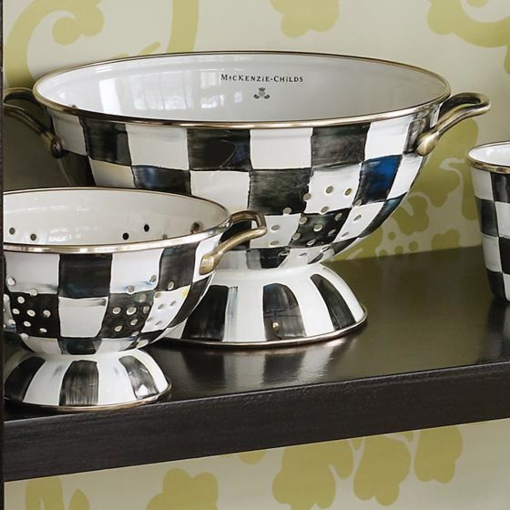 MacKenzie-Childs Courtly Check Enamel Colander - Large